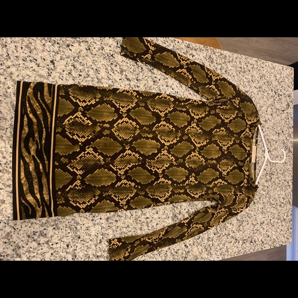 Michael Kors-animal print- long sleeve-spandex dress